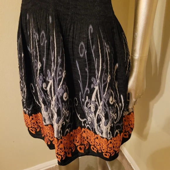 NWOT Black Max Edition Printed Shirred Stretch Dress Sz Small - Picture 11 of 13